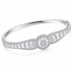 Floral Baguette Bangle Bracelet