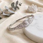 Floral Baguette Bangle Bracelet