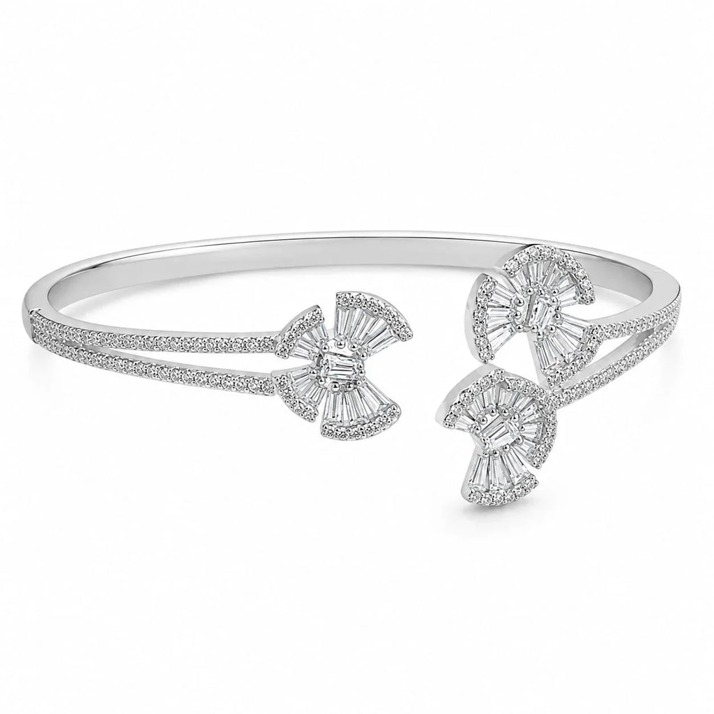 Crystal Studded Floral Bangle