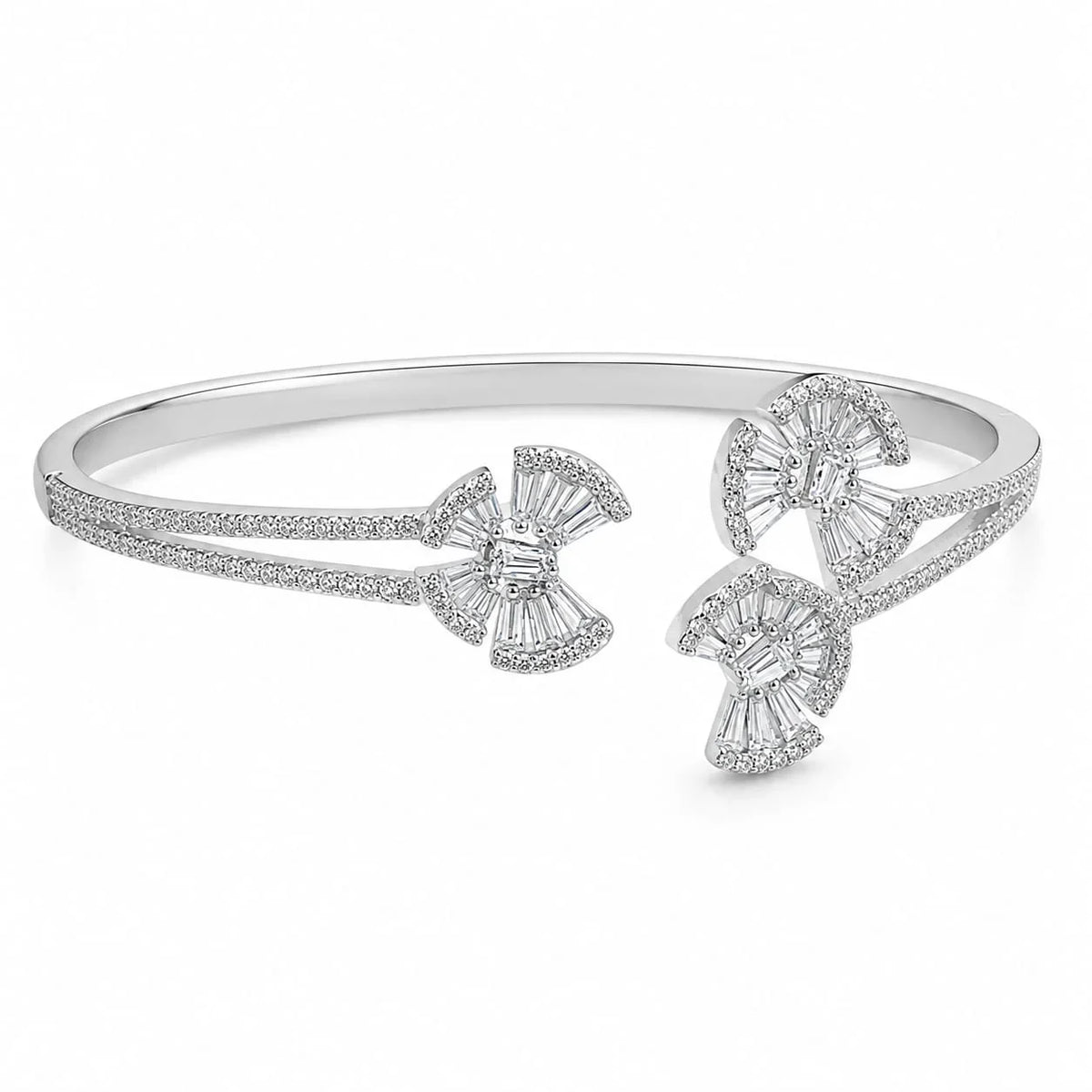 Crystal Studded Floral Bangle