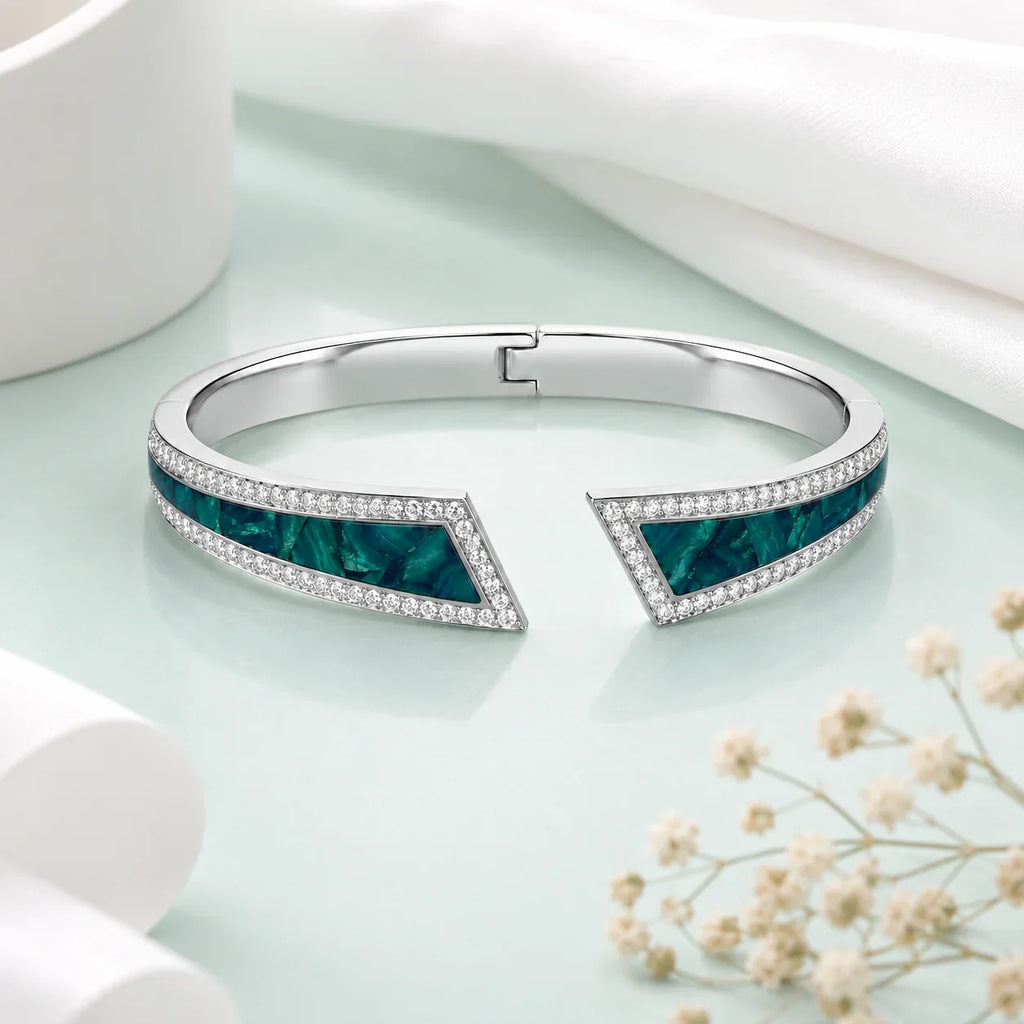 Blue Opal Open Cuff Bangle