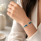 Blue Opal Open Cuff Bangle