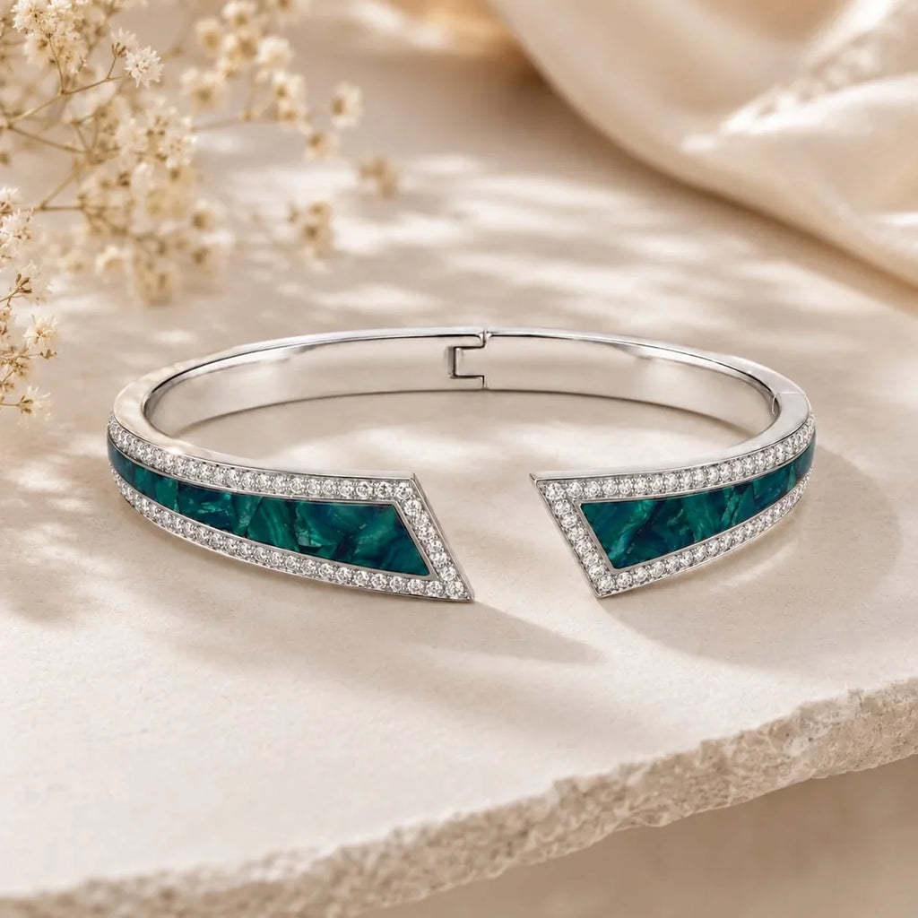 Blue Opal Open Cuff Bangle