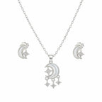 Crescent Moon & Star Necklace & Stud Set