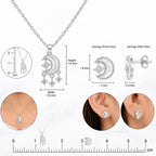 Crescent Moon & Star Necklace & Stud Set