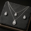 Teardrop Crystal Necklace & Earrings Set