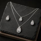 Teardrop Crystal Necklace & Earrings Set