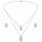 Teardrop Crystal Necklace & Earrings Set