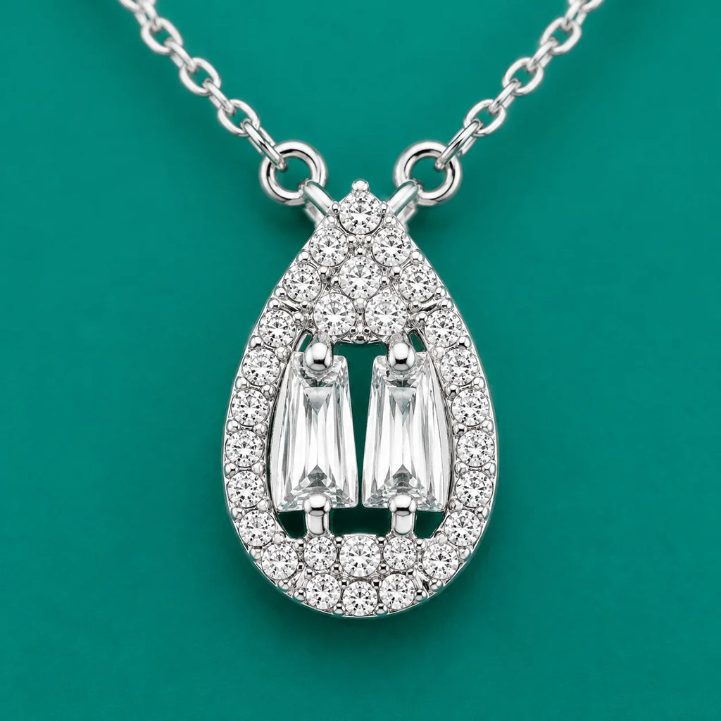 Teardrop Crystal Necklace & Earrings Set