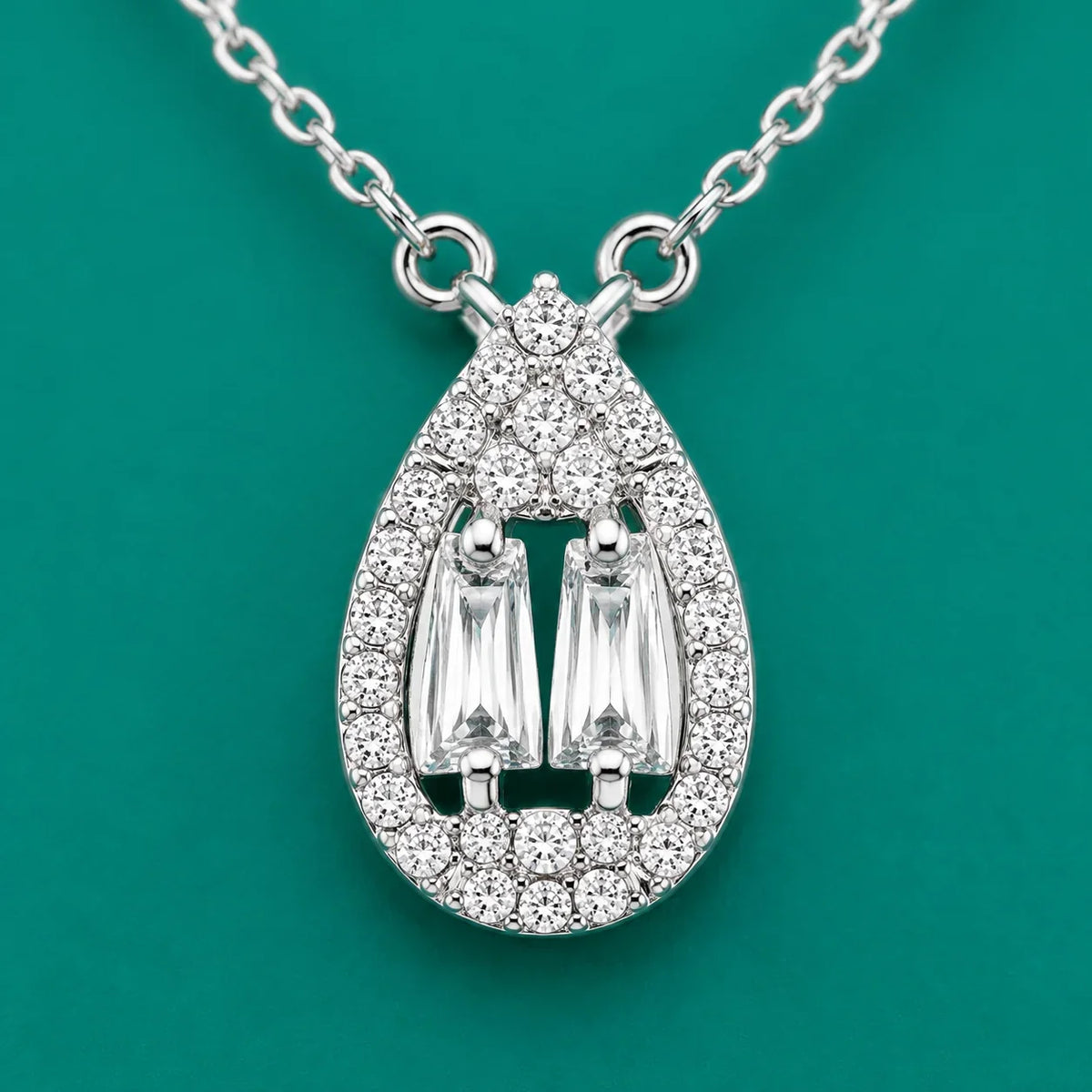 Teardrop Crystal Necklace & Earrings Set