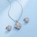 Floral Crystal Necklace & Earrings Set
