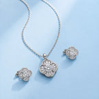 Floral Crystal Necklace & Earrings Set