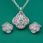 Floral Crystal Necklace & Earrings Set