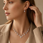 Marquise Crystal Drop Necklace & Earrings Set
