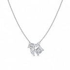 Emerald Cut Crystal Cluster Pendant Necklace