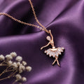 Rose Gold Ballerina Pendant Necklace