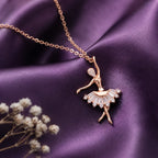 Rose Gold Ballerina Pendant Necklace
