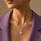 Rose Gold Ballerina Pendant Necklace