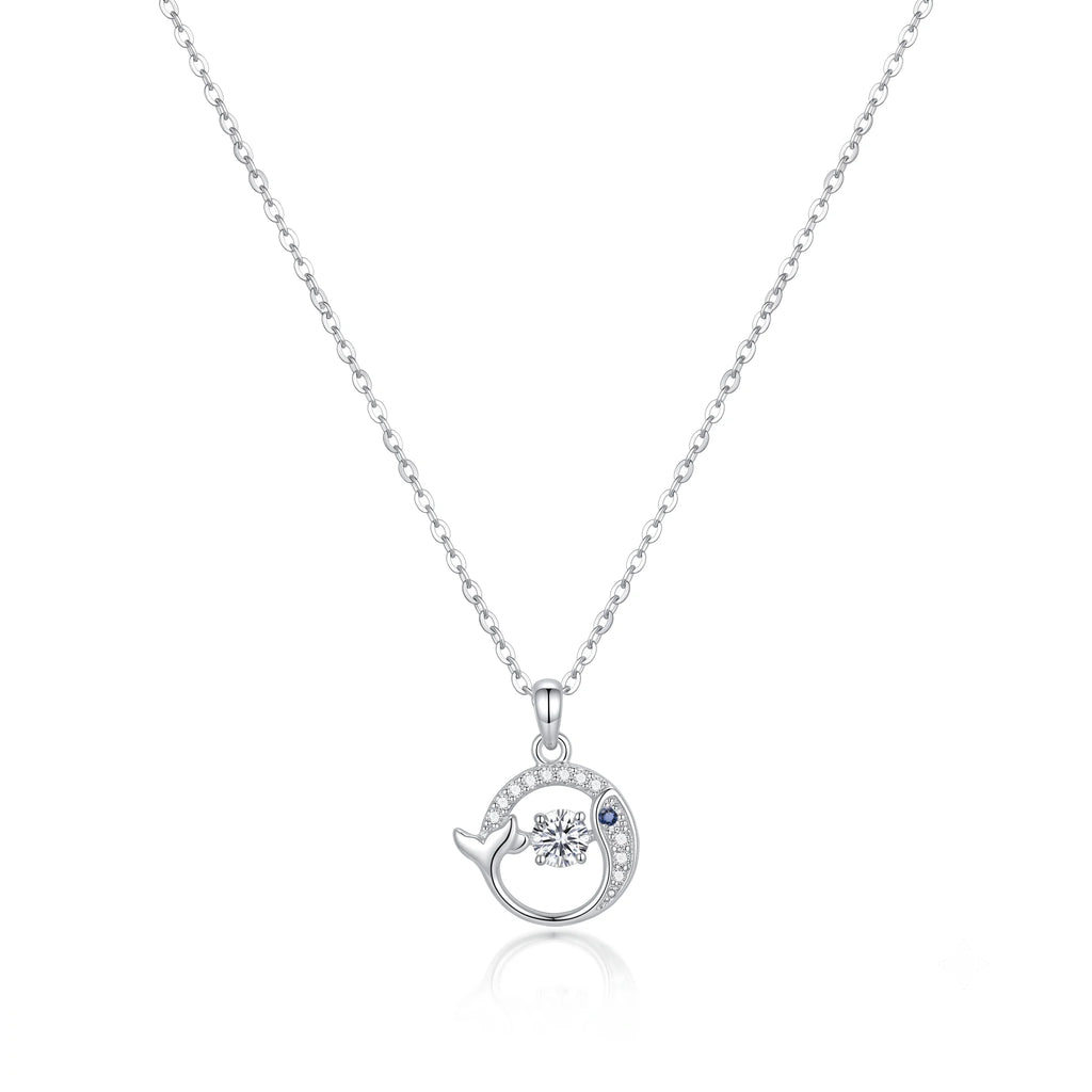 Open Circle Crystal Pendant Necklace