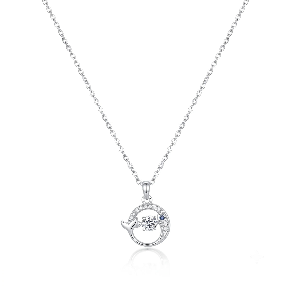 Open Circle Crystal Pendant Necklace