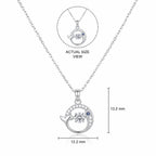 Open Circle Crystal Pendant Necklace