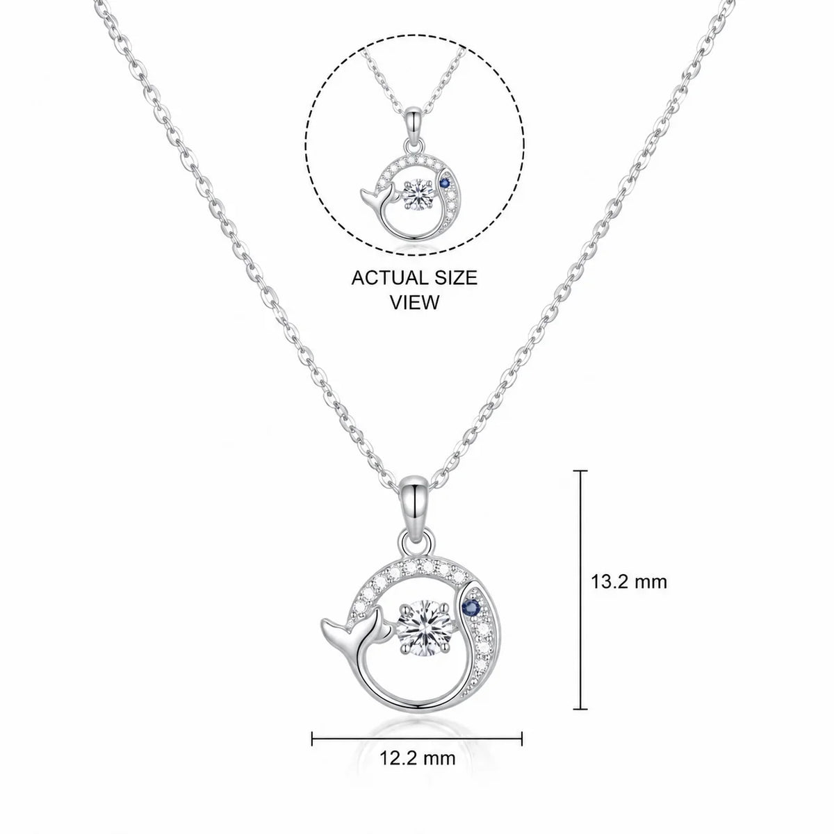Open Circle Crystal Pendant Necklace