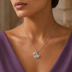 Ginkgo Leaf Pearl Pendant Necklace