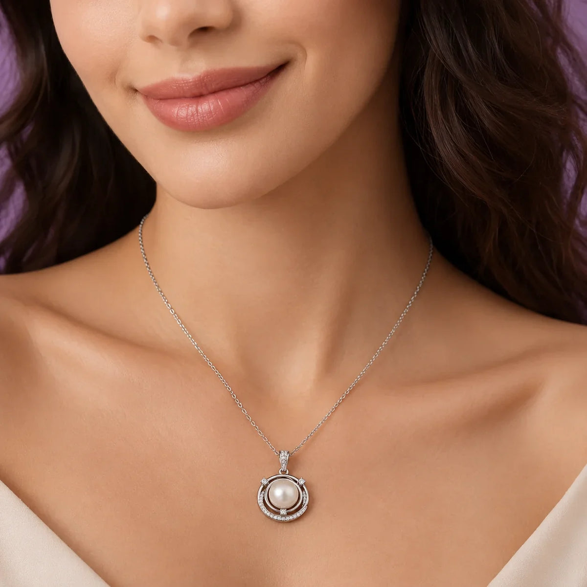 Pearl Halo Pendant Necklace