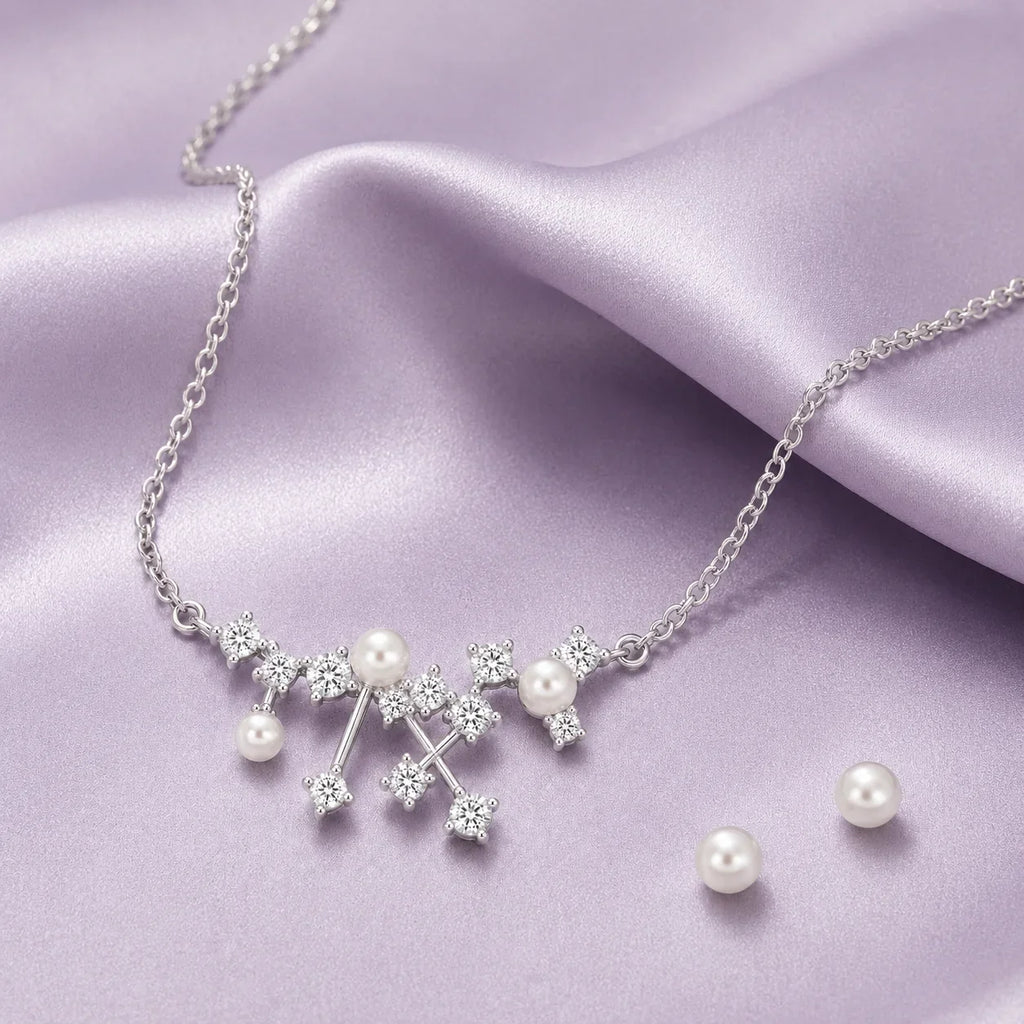 Pearl & Crystal Pendant Necklace
