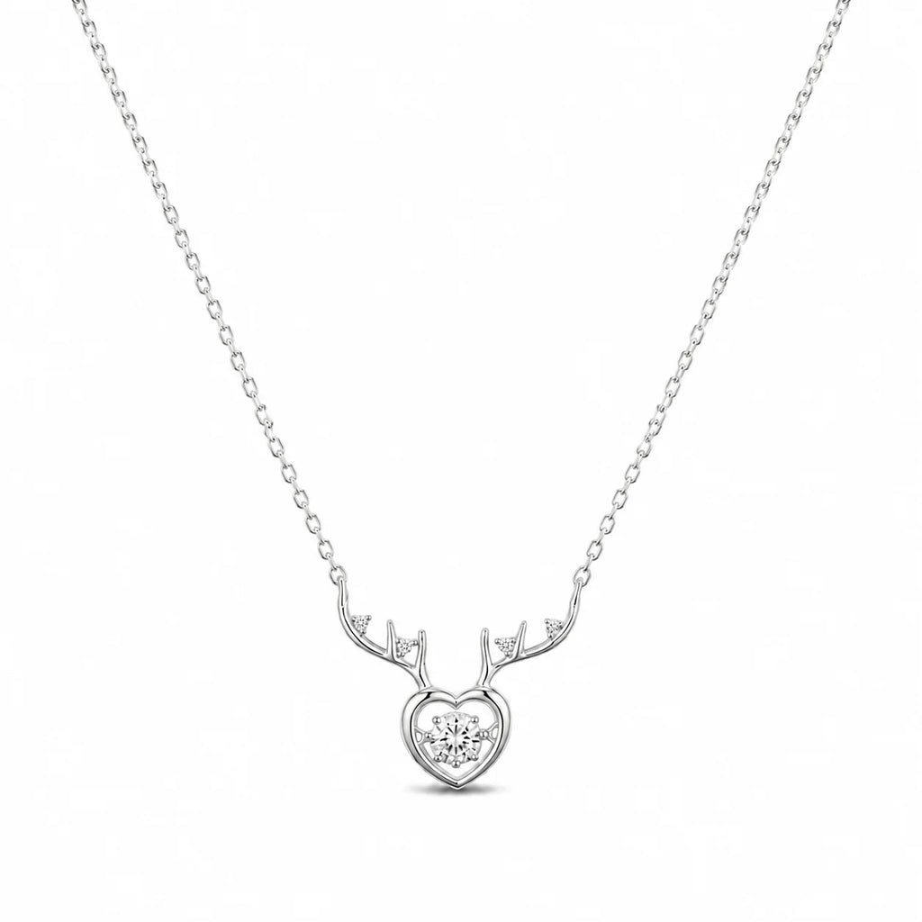 Crystal Heart Charm Chain Necklace