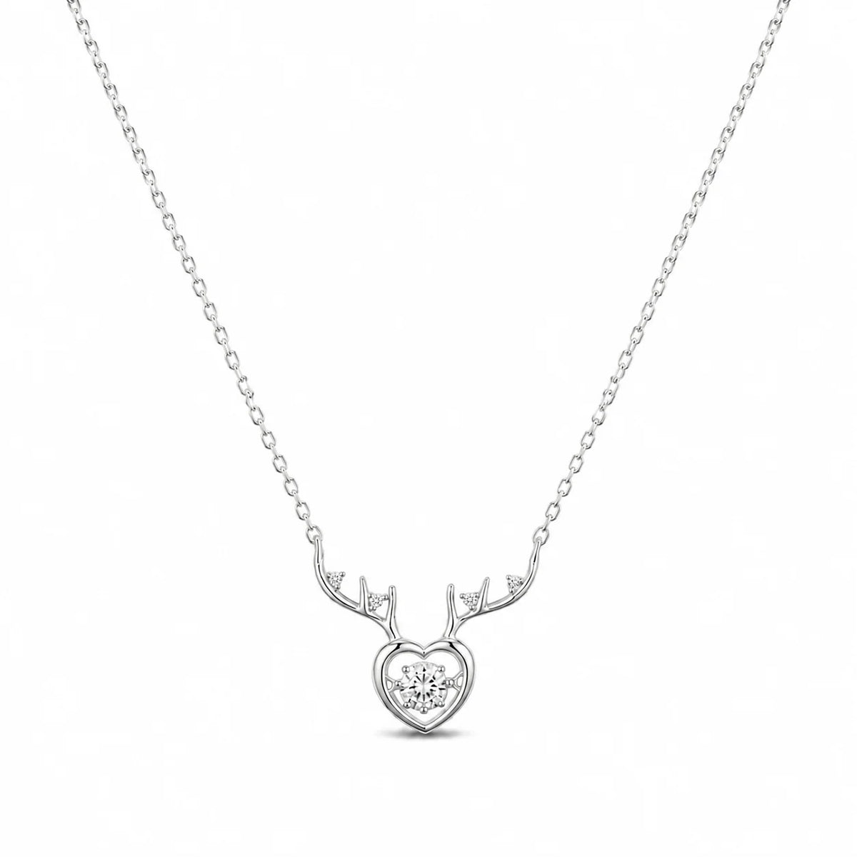 Crystal Heart Charm Chain Necklace