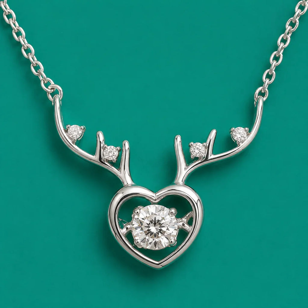 Crystal Heart Charm Chain Necklace