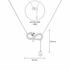 Crystal Infinity Pendant Necklace with Pearl
