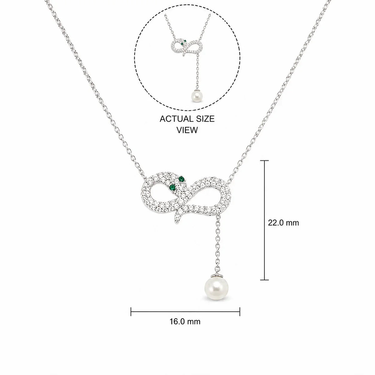 Crystal Infinity Pendant Necklace with Pearl