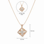 Rose Gold Floral Crystal Pendant Necklace