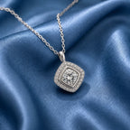 Square Solitaire Pendant Necklace