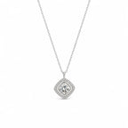Square Solitaire Pendant Necklace
