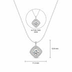 Square Solitaire Pendant Necklace