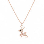 Leaping Deer Pendant Necklace