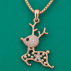 Leaping Deer Pendant Necklace