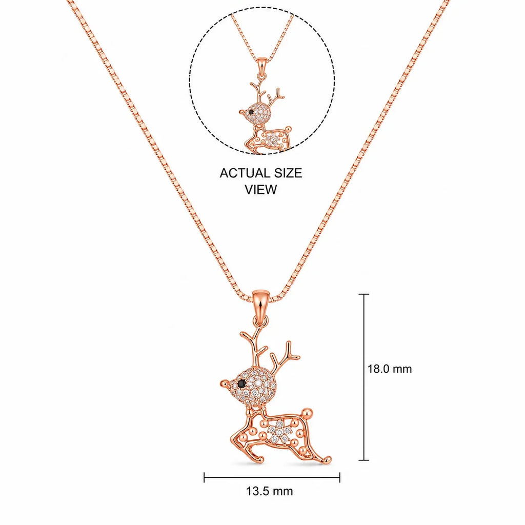 Leaping Deer Pendant Necklace