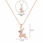 Leaping Deer Pendant Necklace
