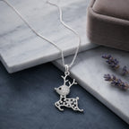 Leaping Deer Pendant Necklace