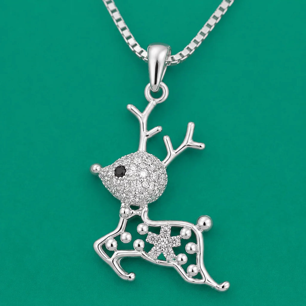 Leaping Deer Pendant Necklace