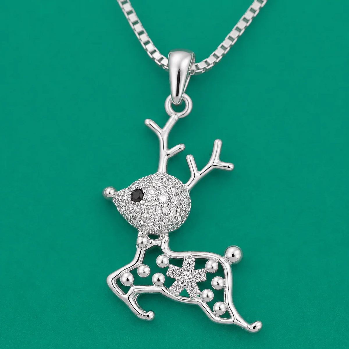 Leaping Deer Pendant Necklace