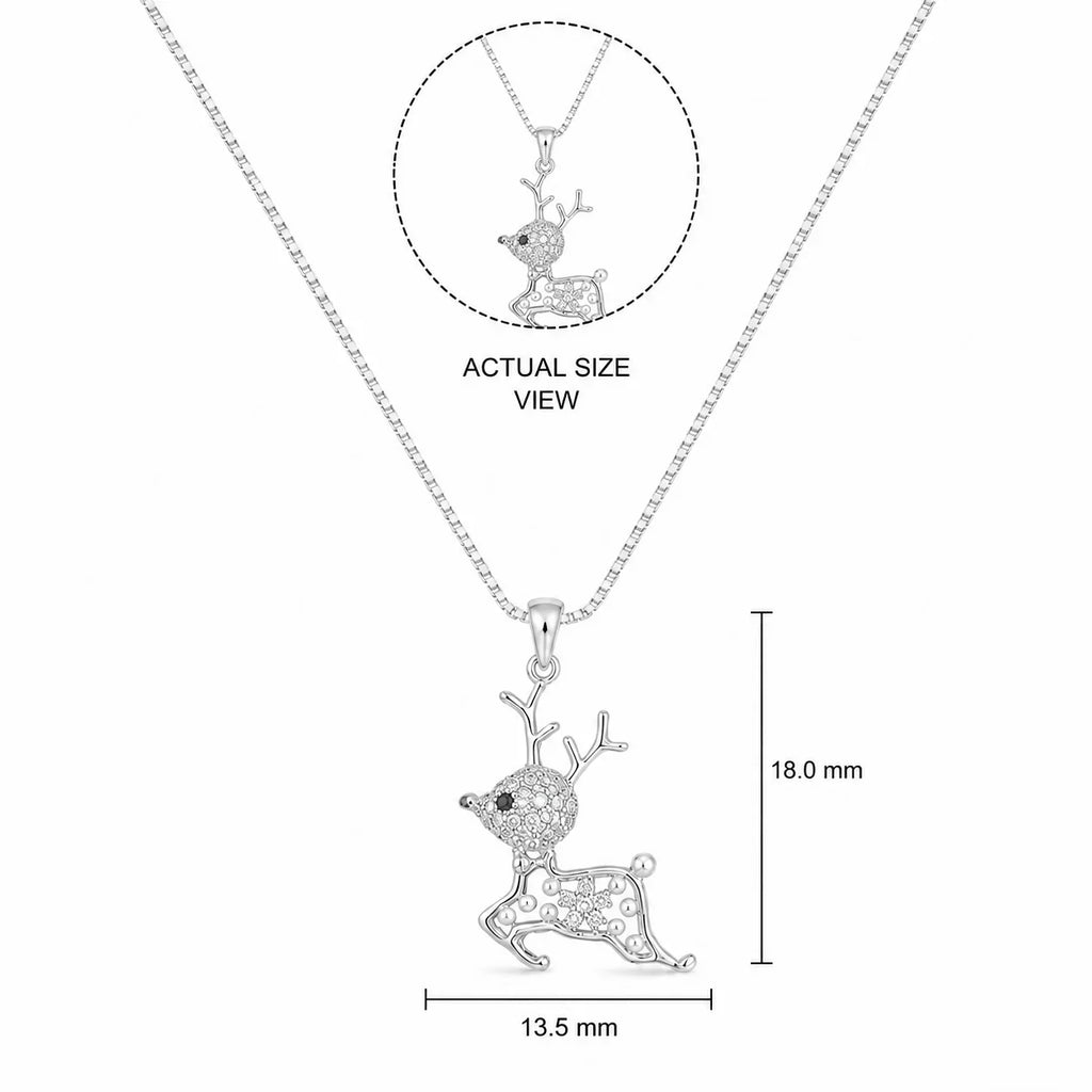 Leaping Deer Pendant Necklace