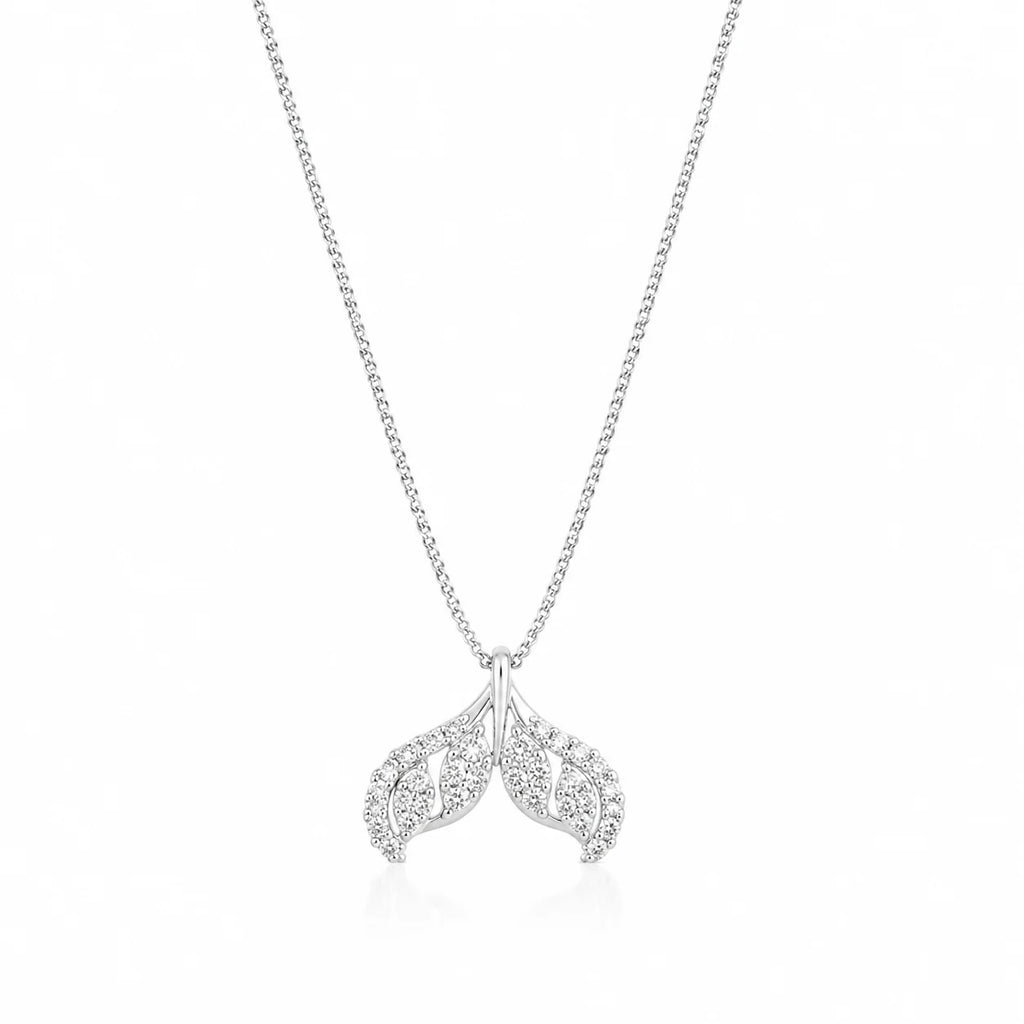 Crystal Leaf Pendant Necklace