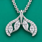 Crystal Leaf Pendant Necklace