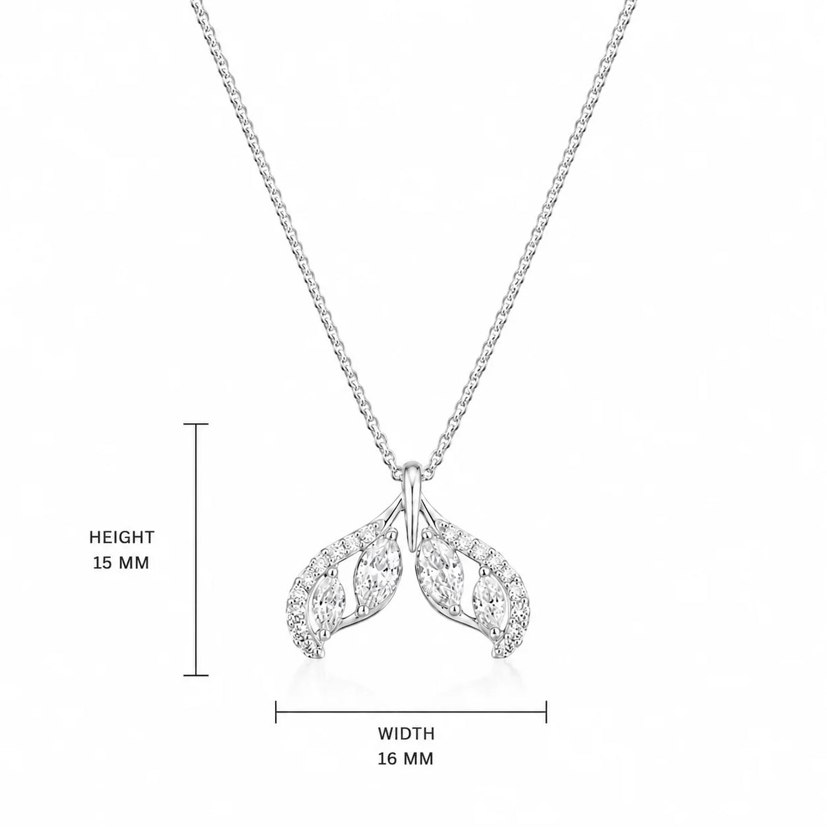 Crystal Leaf Pendant Necklace