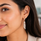 Rose Gold Leaf Necklace & Drop Earrings Set